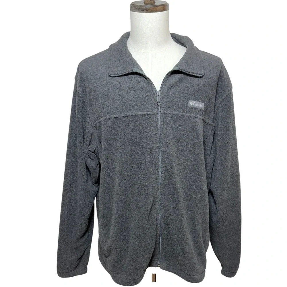 Columbia Jacket Mens XXL Gray Steens Mountain 2.0 Full Zip Fleece Long Sleeve